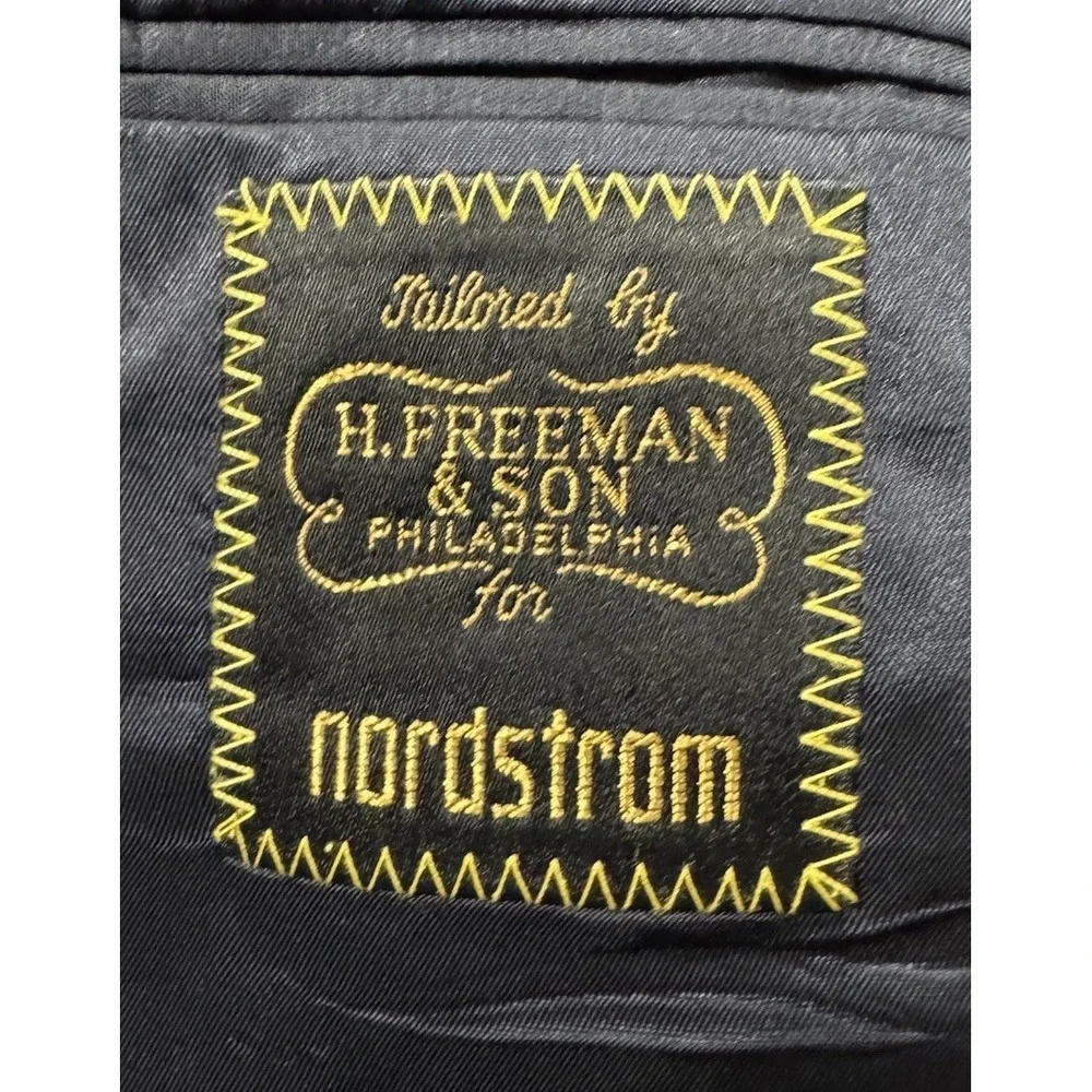 VTG H. Freeman & Son Blazer Jacket Mens 41R Navy Blue Wool Nordstrom Made in USA